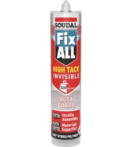ADESIVO SIGILLANTE "FIX ALL HIGH-TACK INVISIBILE" SOUDAL  290 ml - Trasparente