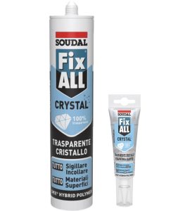 SIGILLANTE ADESIVO "FIX ALL CRYSTAL" TRASPARENTE SOUDAL 290 ml - Trasparente