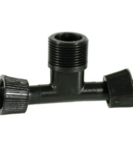 TEE CON GHIERA CON FILETTO MASCHIO PER ALA GOCCIOLANTE Ø16 x 3/4" x Ø16