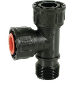 TEE CON O-RING PER IRRIGAZIONE 1"M x 1"F x 1"F