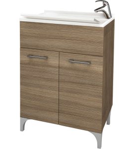 MOBILE LAVATOIO A 2 ANTE ROVERE FUMO L.60 x P.50 x H.83 cm