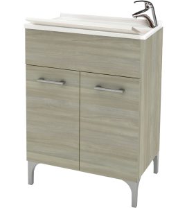 MOBILE LAVATOIO A 2 ANTE ROVERE GRIGIO L.60 x P.50 x H.83 cm