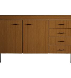 MOBILE SOTTOLAVELLO TEAK CON 4 CASSETTI PER LAVELLO INOX 120x50 cm - Sx