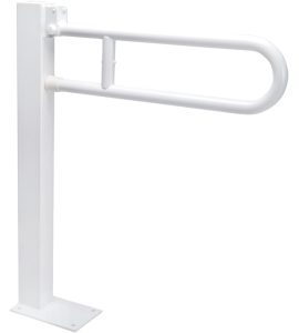 BARRA DI SOSTEGNO RIBALTABILE CON PIEDE BIANCA 85 cm