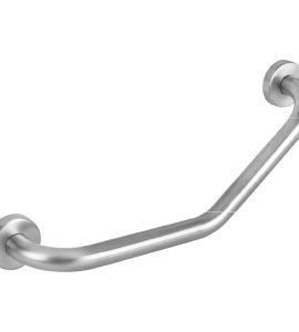 CORRIMANO ANGOLARE A 45° PER DISABILI IN ACCIAIO INOX SATINATO 30x30 cm