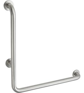 CORRIMANO DI SOSTEGNO ANGOLARE IN ACCIAIO INOX SATINATO 35x65 cm - Sinistro