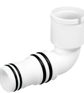 RACCORDO A GOMITO USCITA SCARICO CONDENSA VERTICALE Ø16-18-20 x Ø20 mm