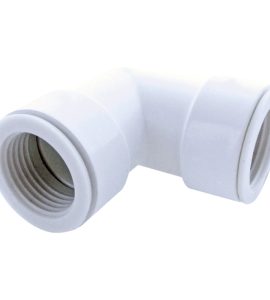 RACCORDO A 90° PER TUBI RIGIDI SCARICO CONDENSA Ø20 F/F