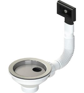 PILETTA "MERCURIO" PER LAVELLO CUCINA CON FORO Ø90 CTP RETTANGOLARE 1"1/2 x Ø114 mm