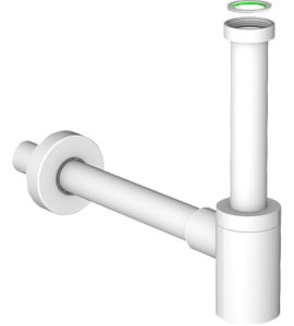 SIFONE D'ARREDO PER LAVABO "MIGNON" BIANCO OPACO 1"1/4  x Ø 32 mm