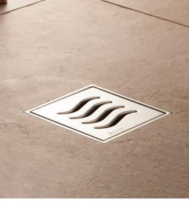 SIFONE PER DOCCIA A PAVIMENTO CON GRIGLIA 10x10 cm - Scarico Ø50