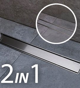 CANALETTA PER DOCCIA A PAVIMENTO A SCOMPARSA/PORTAPIASTRELLE COMPACT LINE cm 75 - Sc. Ø50