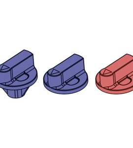 KIT MANIGLIE DI RICAMBIO PER VALVOLE DI INTERCETTAZIONE K4.2/1/0 TECO 2 Blu (Alta + Bassa) + 1 Rossa