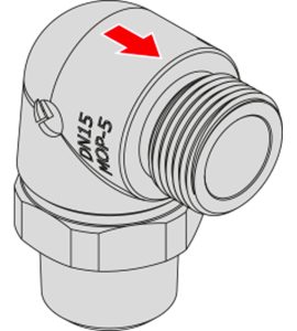 DISPOSITIVO DI SICUREZZA FIREBAG 90° M/M AD ATTIVAZIONE TERMICA PER IMPIANTI GAS TECO 1/2" - DN15