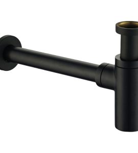 SIFONE D'ARREDO PER LAVABO NERO OPACO 1"1/4 x Ø32 - L.250 mm