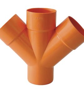 BRAGA DOPPIA A 45° IN PVC ARANCIO Ø100 mm