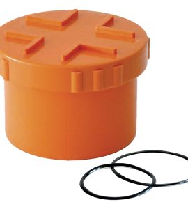 TAPPO A VITE CON GUARNIZIONE IN PVC ARANCIO Ø160 mm