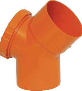 CURVA A 45° CON ISPEZIONE PVC ARANCIO Ø100 mm