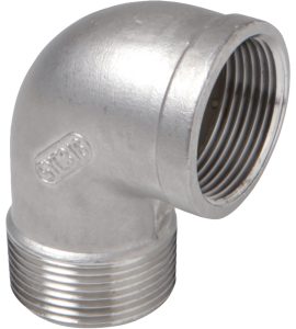 GOMITO A 90° FILETTATO MASCHIO/FEMMINA IN ACCIAIO INOX 1"
