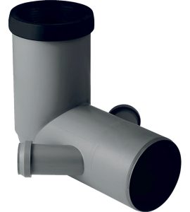 CURVA TECNICA 90° PROLUNGATA CON 2 ATTACCHI LATERALI PER WC A PAVIMENTO IN PP-HTs GEBERIT Ø110x50 mm
