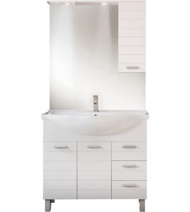 COMPOSIZIONE MOBILE DA BAGNO "RIGO" 85 Con Pensile SX