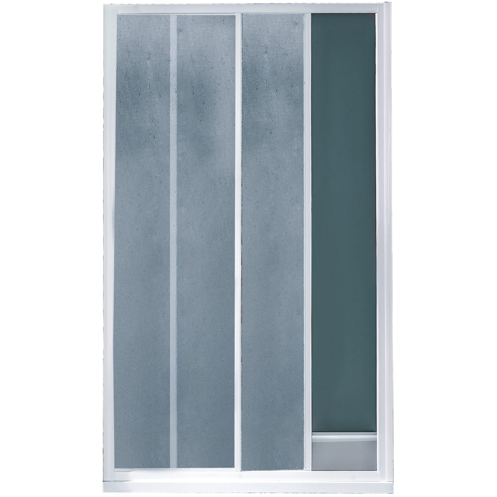 PORTA DOCCIA A 1 ANTA FISSA E 1 SCORREVOLE "SMERALDA" BOLLICINE ACRILICO 130-135 - Ap. 56 cm