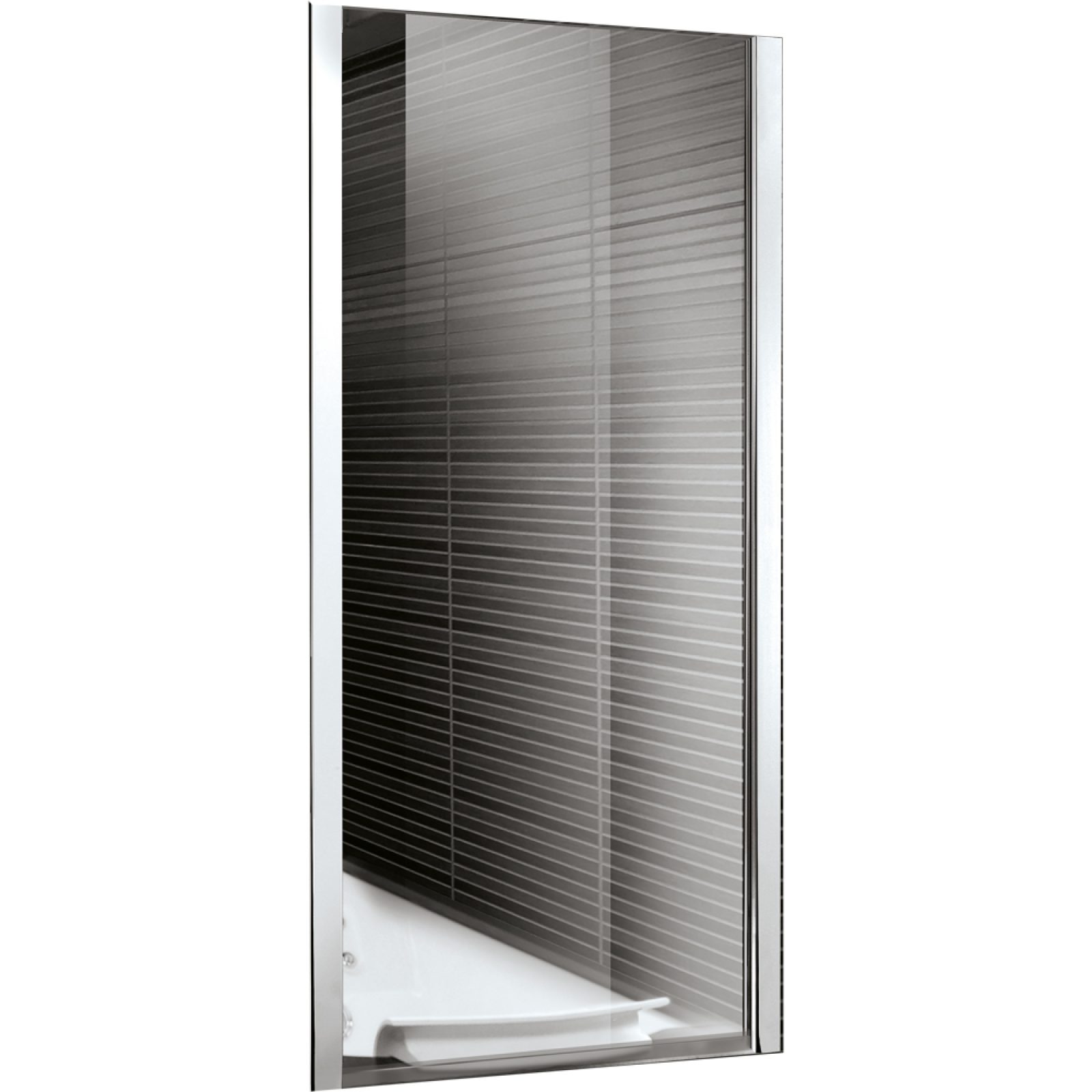 PARETE SOPRAVASCA FISSA VETRO TRASPARENTE Sp.4 mm PROFILO CROMO 76-80 cm