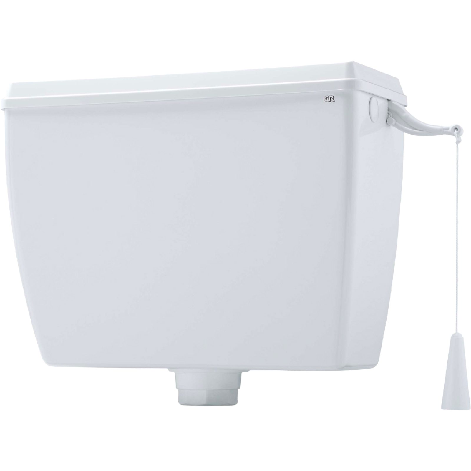 CASSETTA DI SCARICO ALTA "ALFA" CON COPERCHIO E CATENELLA Bianca