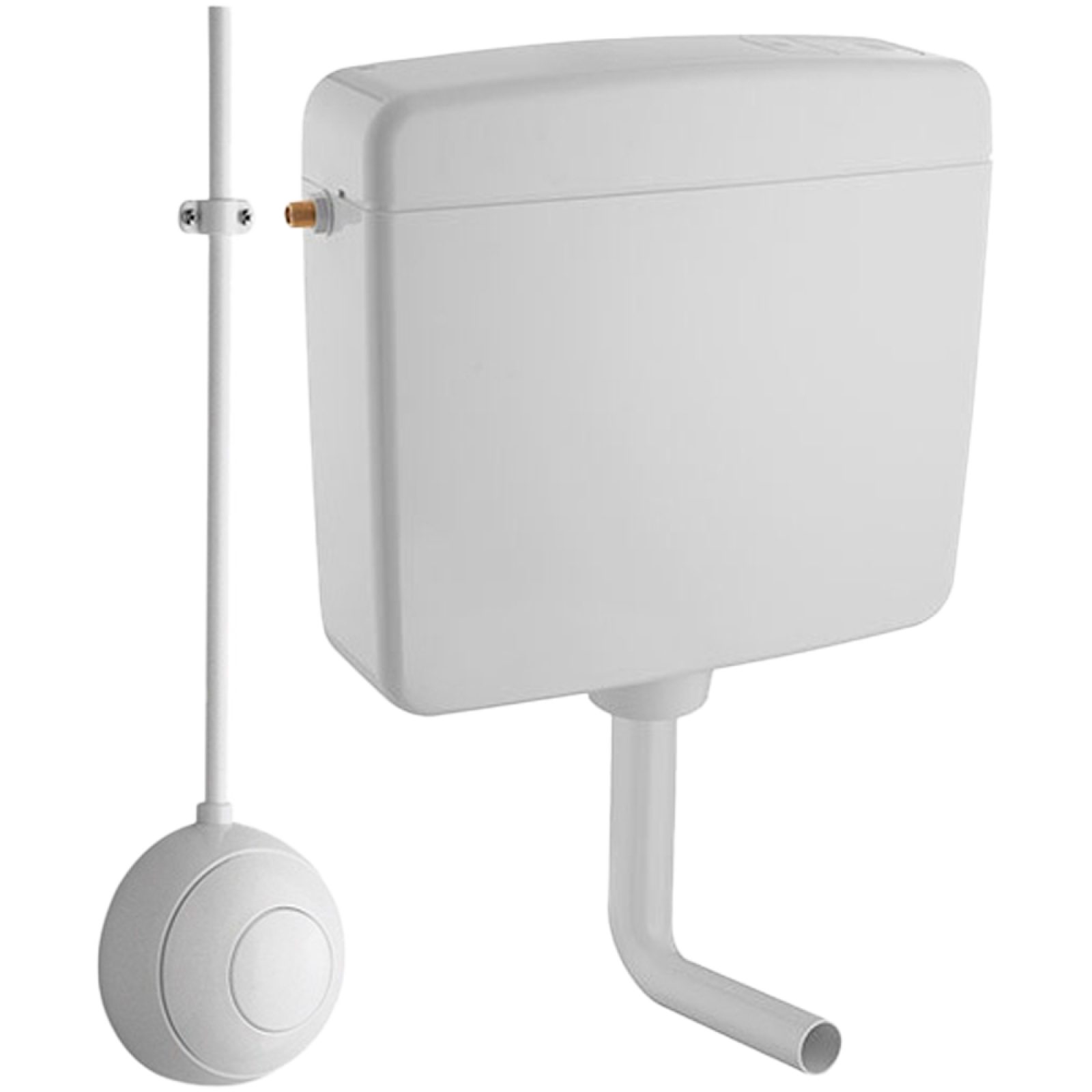 CASSETTA DI SCARICO A ZAINO "TOPAZIO" CON PULSANTE PNEUMATICO ESTERNO Bianca