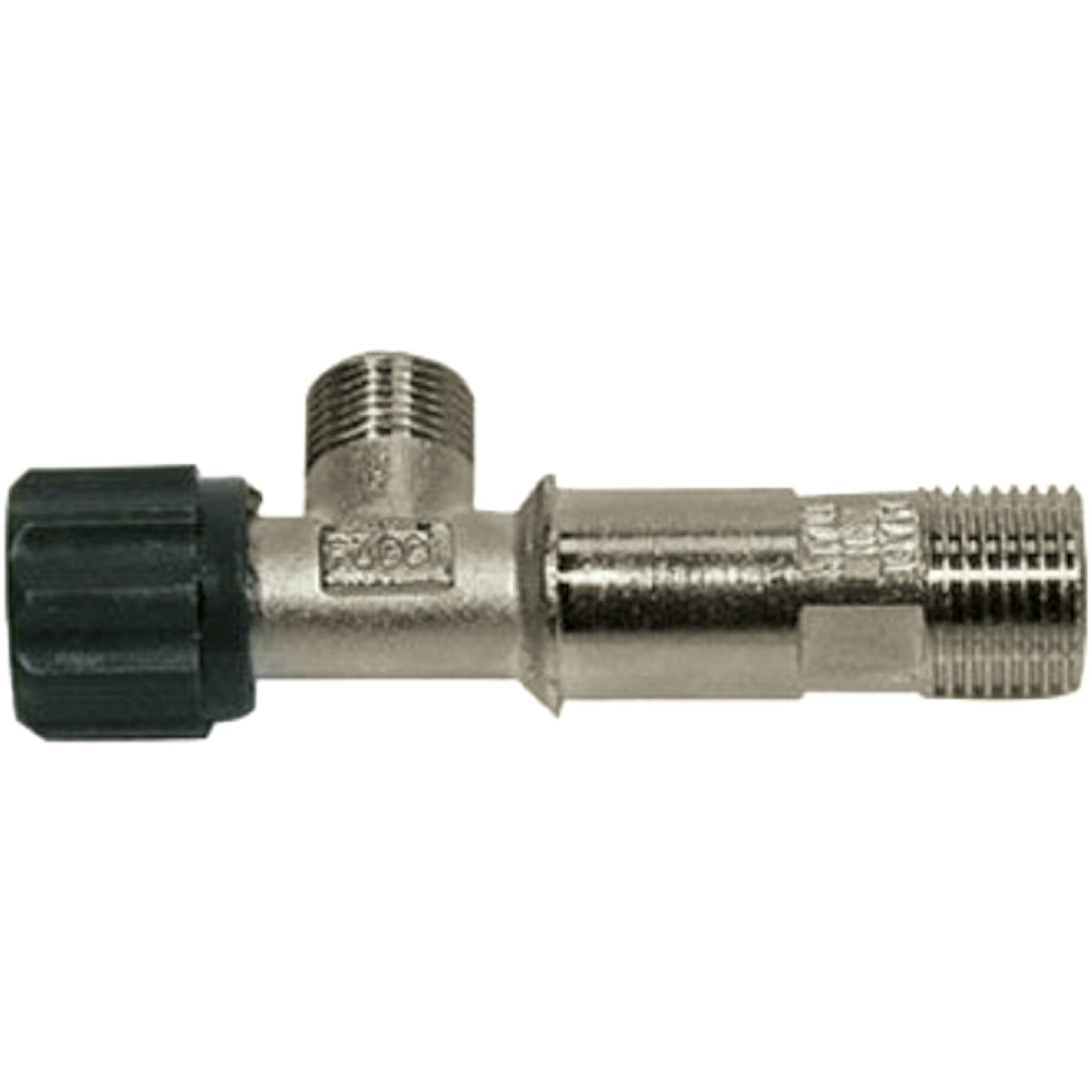 RUBINETTO D'ARRESTO IN OTTONE CON SUPPORTO PER CASSETTA "SARA" E "ECO" 1/2"M x 3/8"M