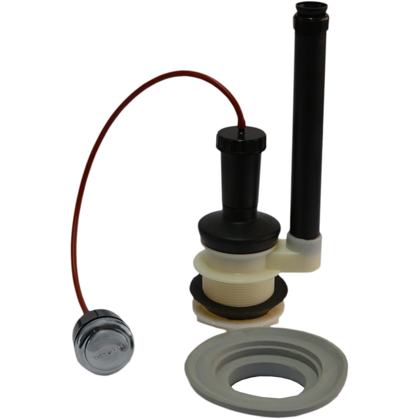 MECCANISMO DI SCARICO IN PLASTICA CON PULSANTE E KIT MONOBLOCCO -