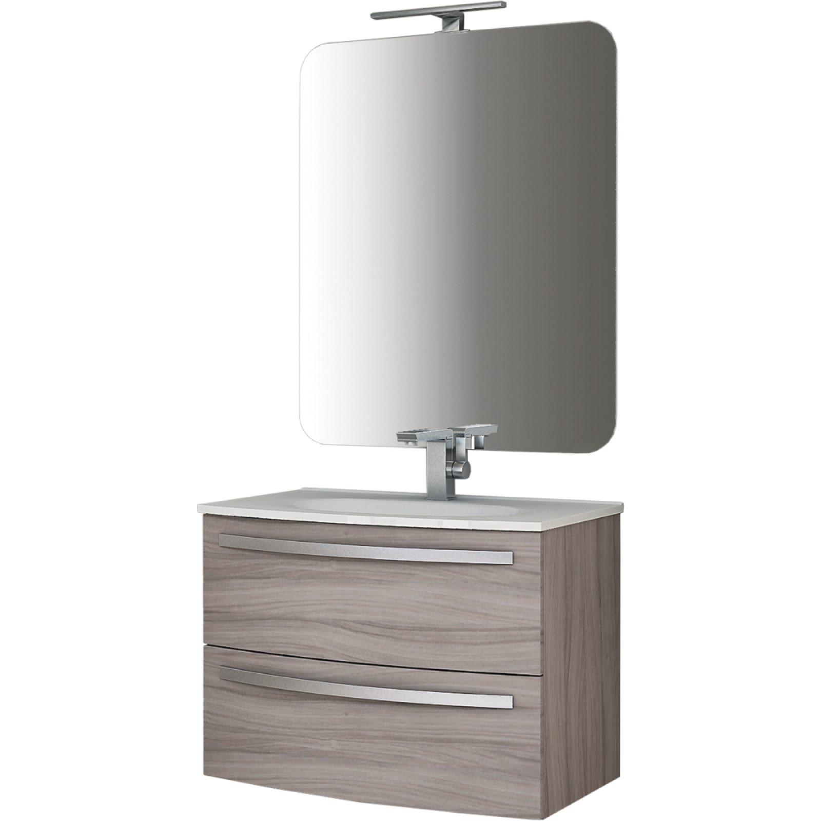 MOBILE DA BAGNO "BOND 03" LARICE Specchiera 100x90 cm + Lampada