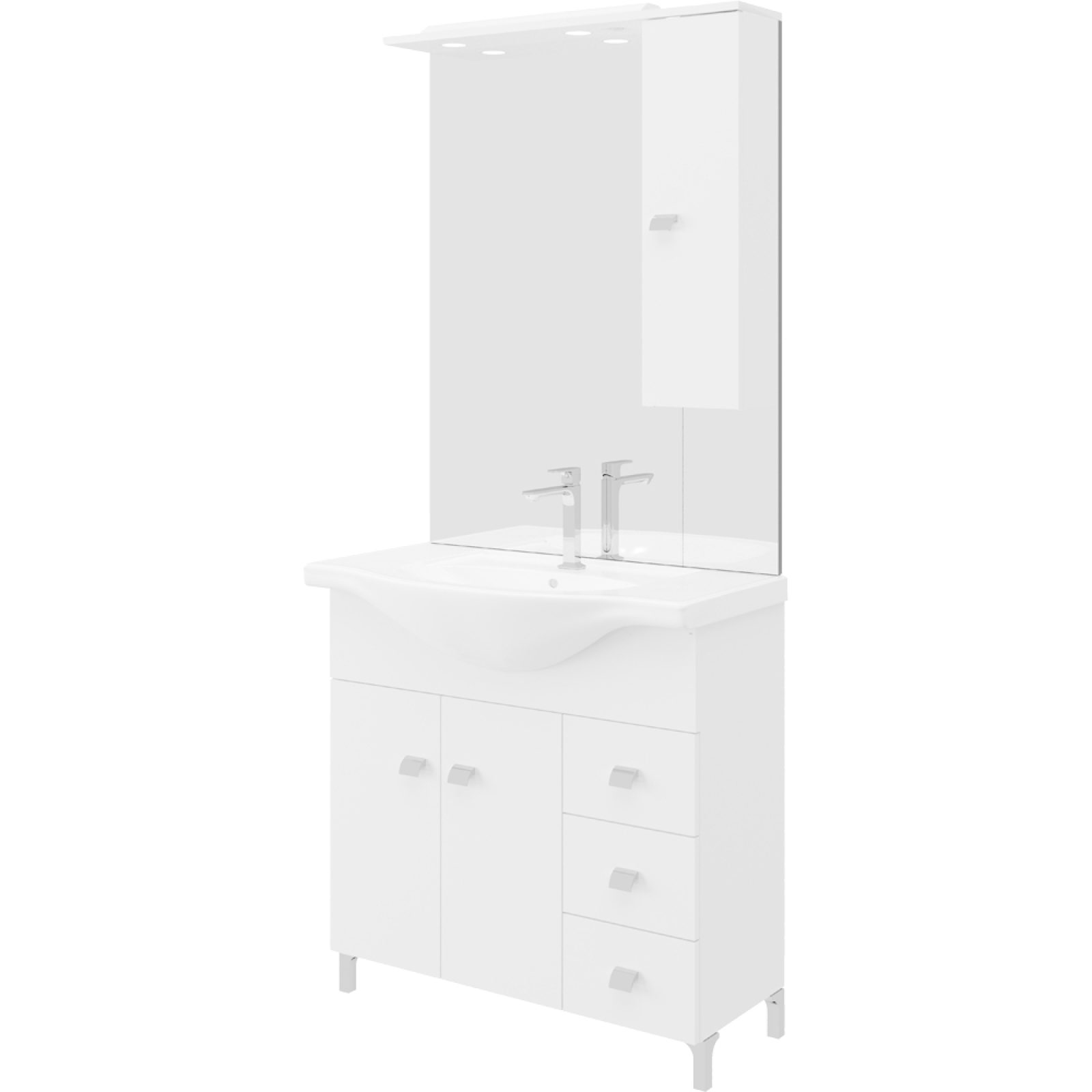 COMPOSIZIONE MOBILE DA BAGNO "BETA85" Bianco Lucido