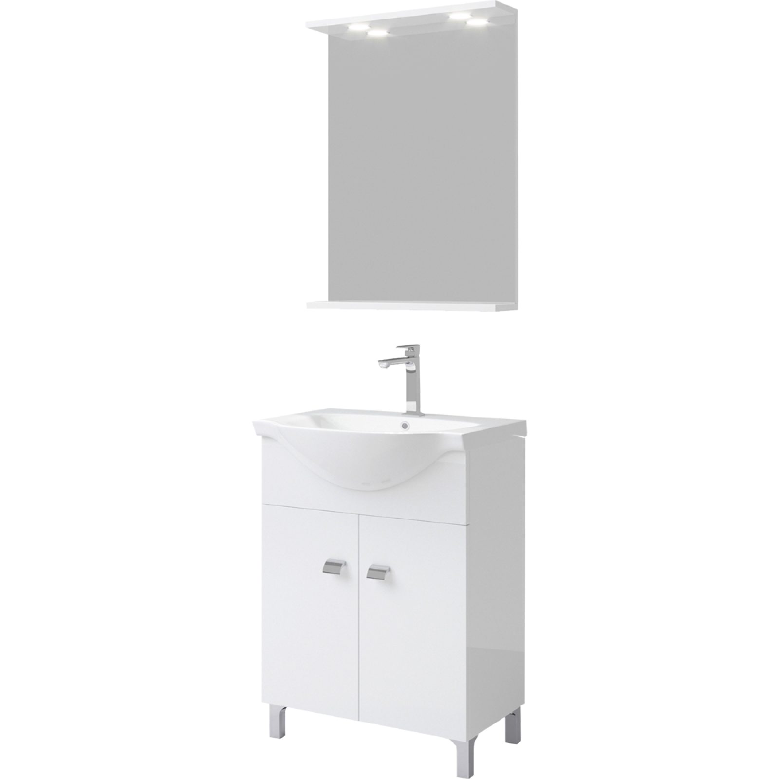 COMPOSIZIONE MOBILE DA BAGNO "BETA65" Bianco Lucido