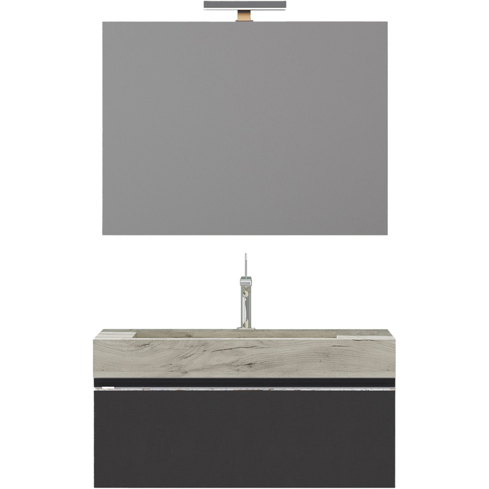 COMPOSIZIONE MOBILE DA BAGNO "IDEA80" Lino/ Rovere ghiaccio