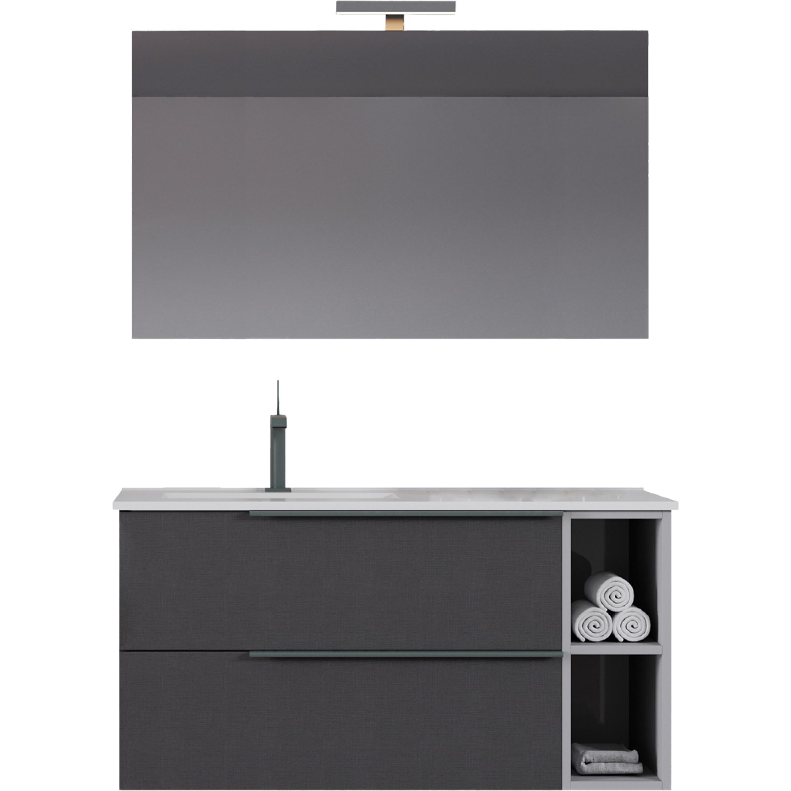COMPOSIZIONE MOBILE DA BAGNO "OIKOS100" Lino - vasca sx