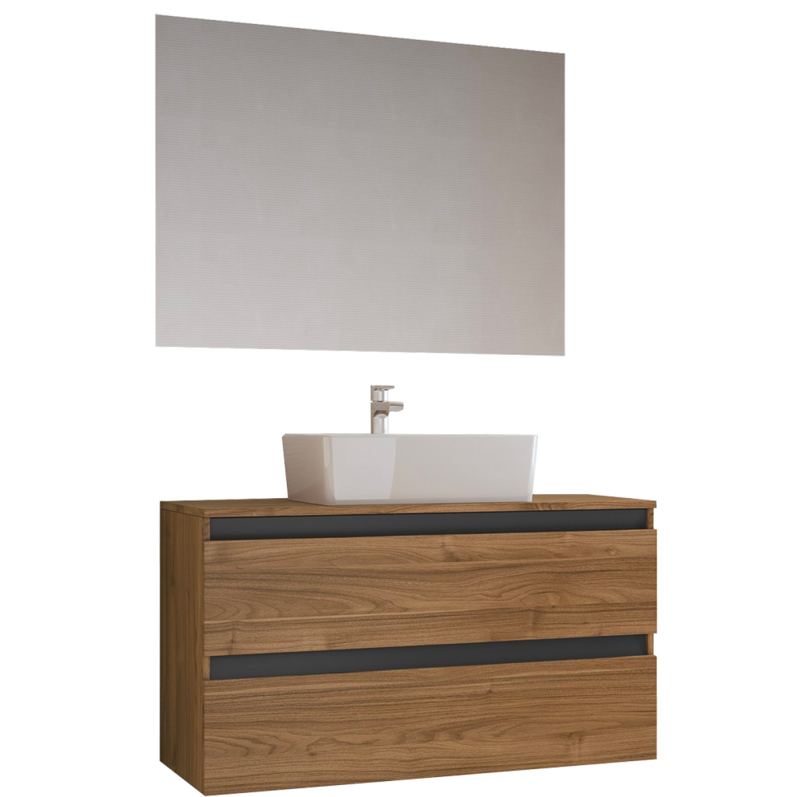 MOBILE DA BAGNO CUBE1 Base 100 cm Noce/ Grafite Opaco
