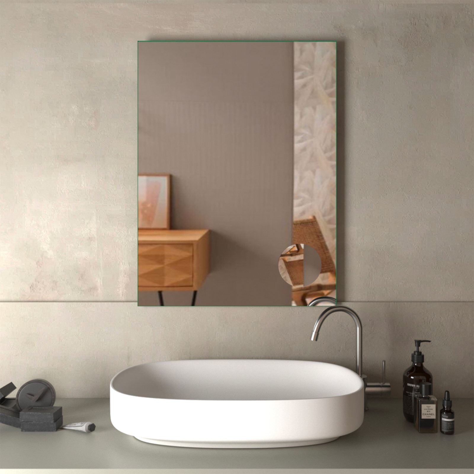 SPECCHIO FILO LUCIDO CON INGRANDITORE INTEGRATO 60 x 80 cm