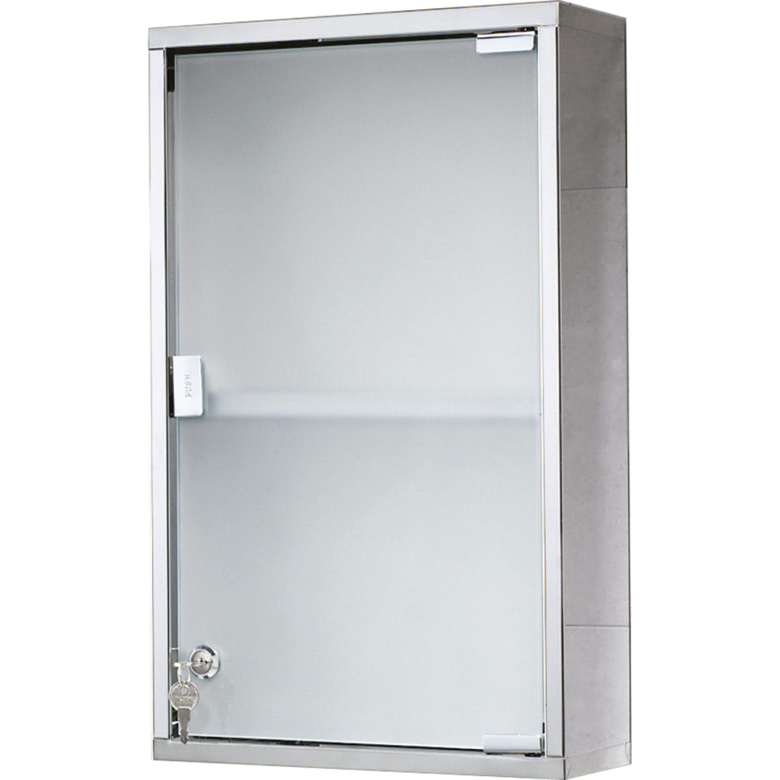 ARMADIETTO CON SERRATURA "JOKER" Acciaio Inox/vetro