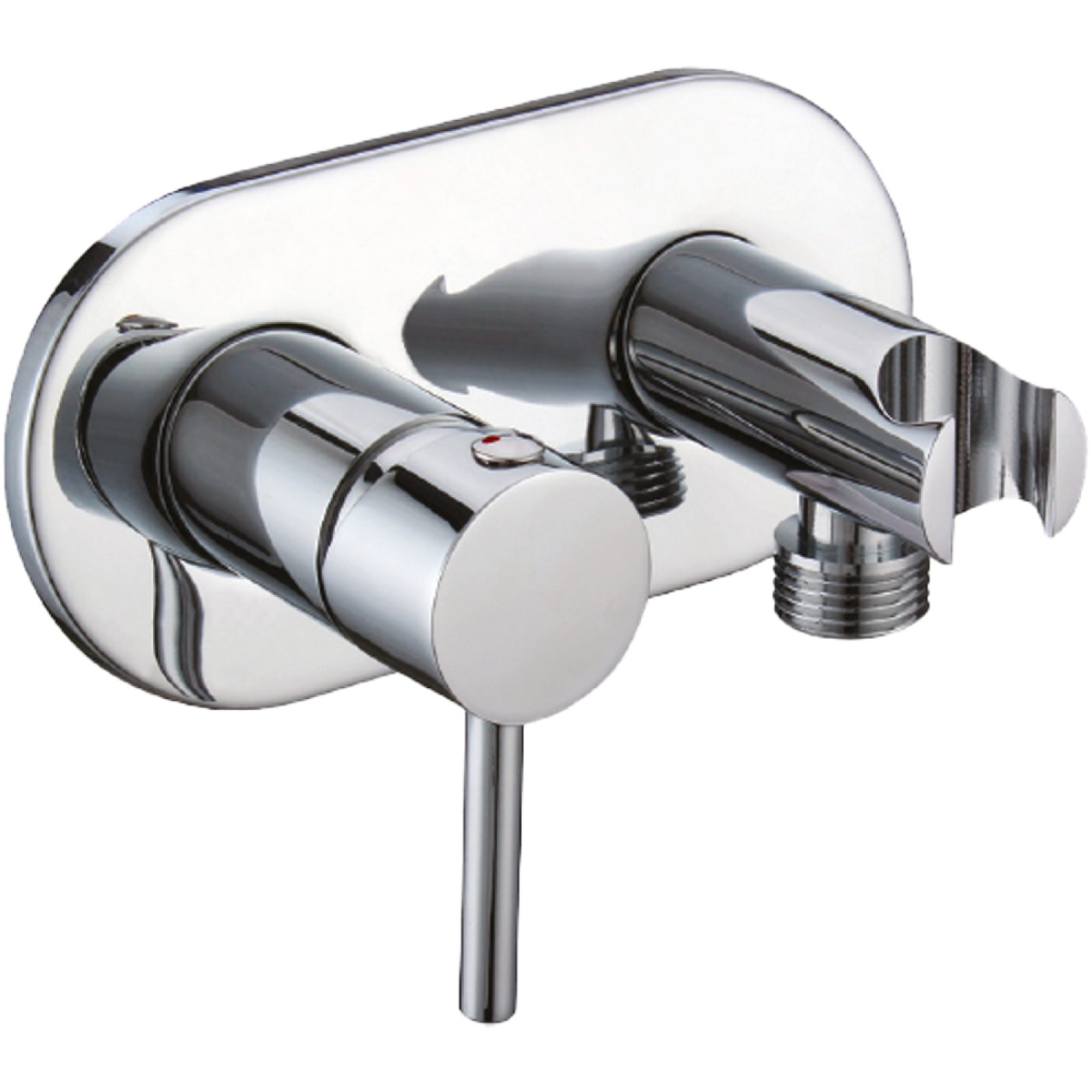 MISCELATORE INCASSO TONDO CON SUPPORTO LATERALE Cromo - 1/2" M