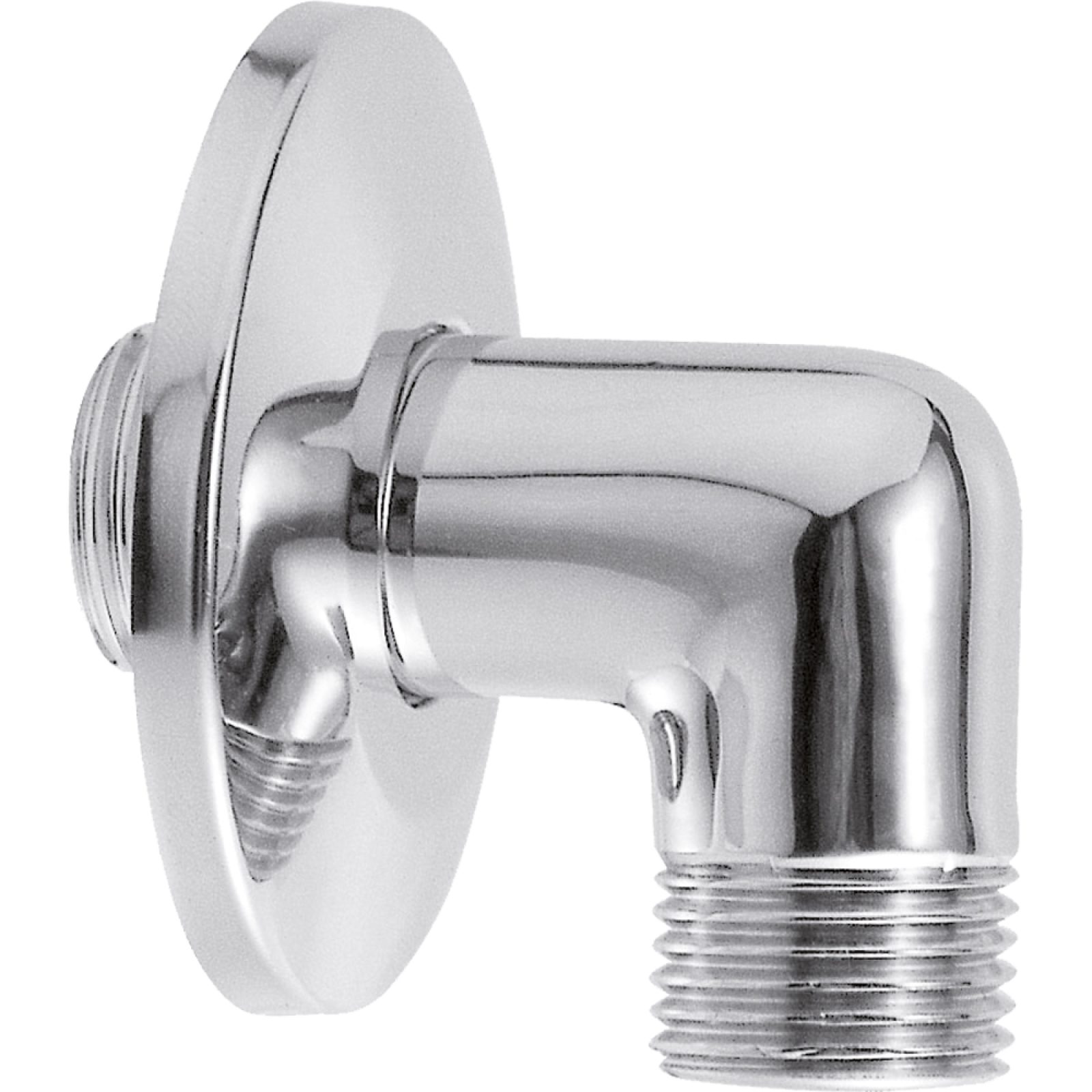 CURVETTA DOCCIA AD ANGOLO CON ROSONE CROMO PESANTE 1/2" x 1/2"