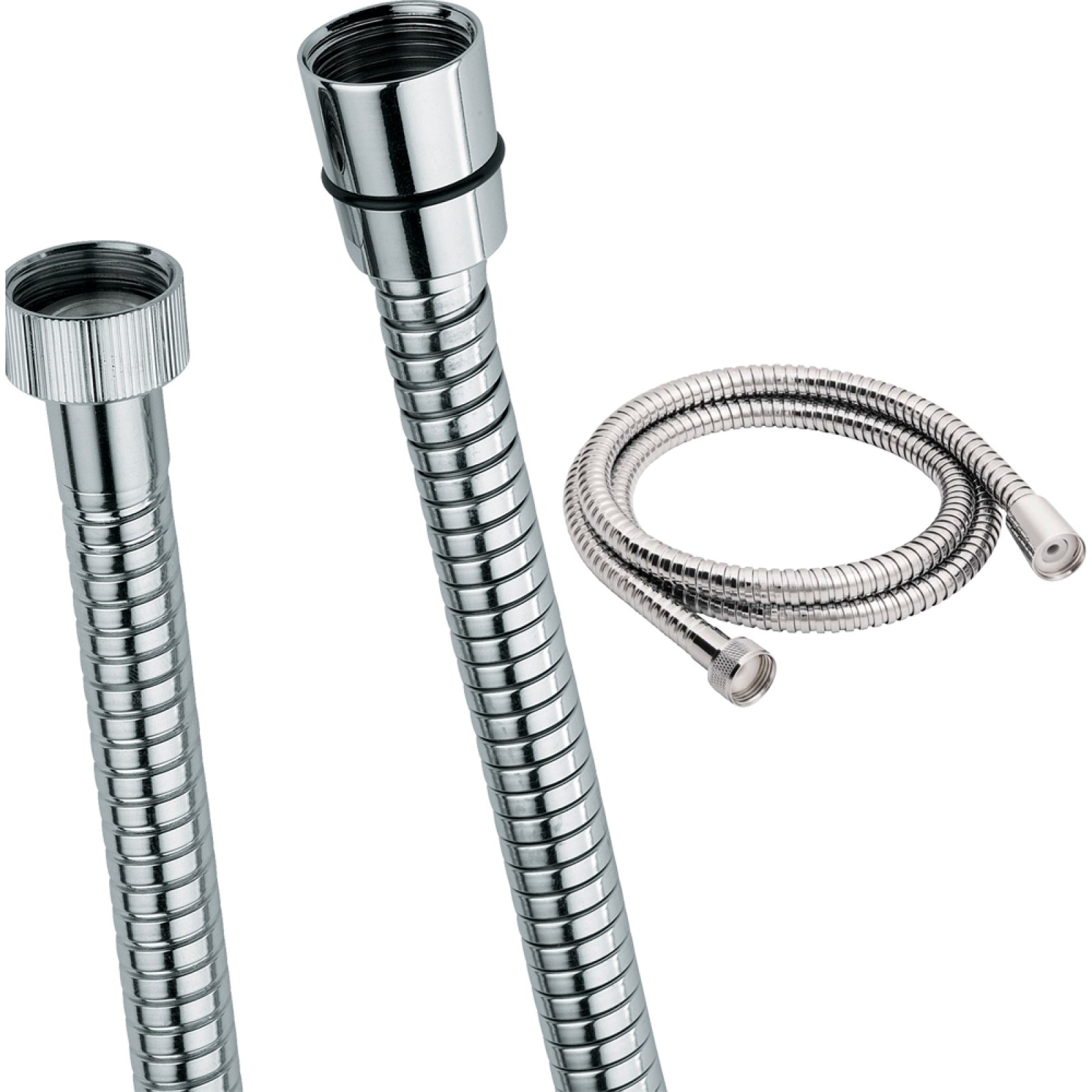FLESSIBILE DOCCIA CONICO IN ACCIAIO CROMATO 1/2" x 1/2" cm 200