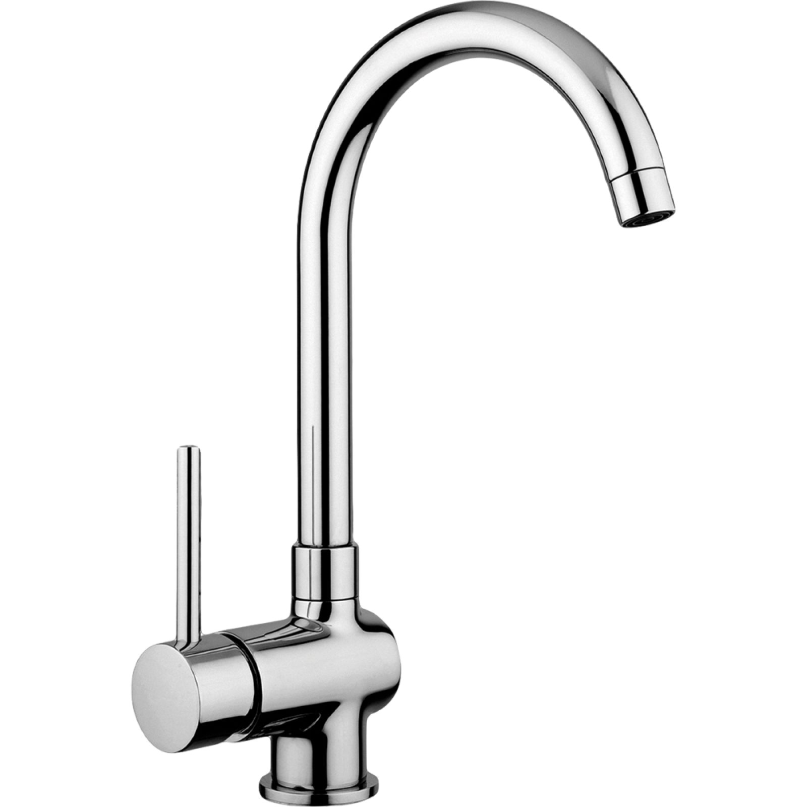 MISCELATORE LAVELLO MONOFORO TUBO ORIENTABILE STICK cromo