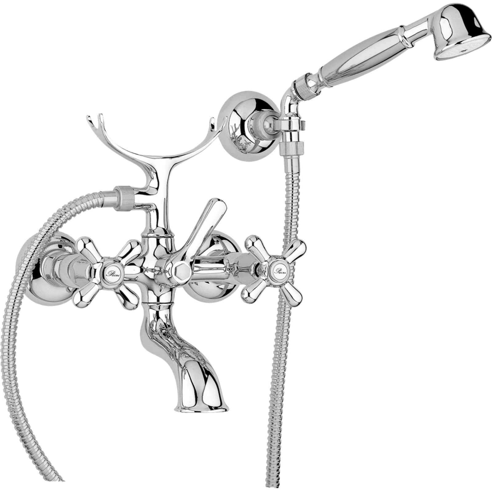 GRUPPO VASCA ESTERNO "LIBERTY" Cromo + Set Doccia Orientabile