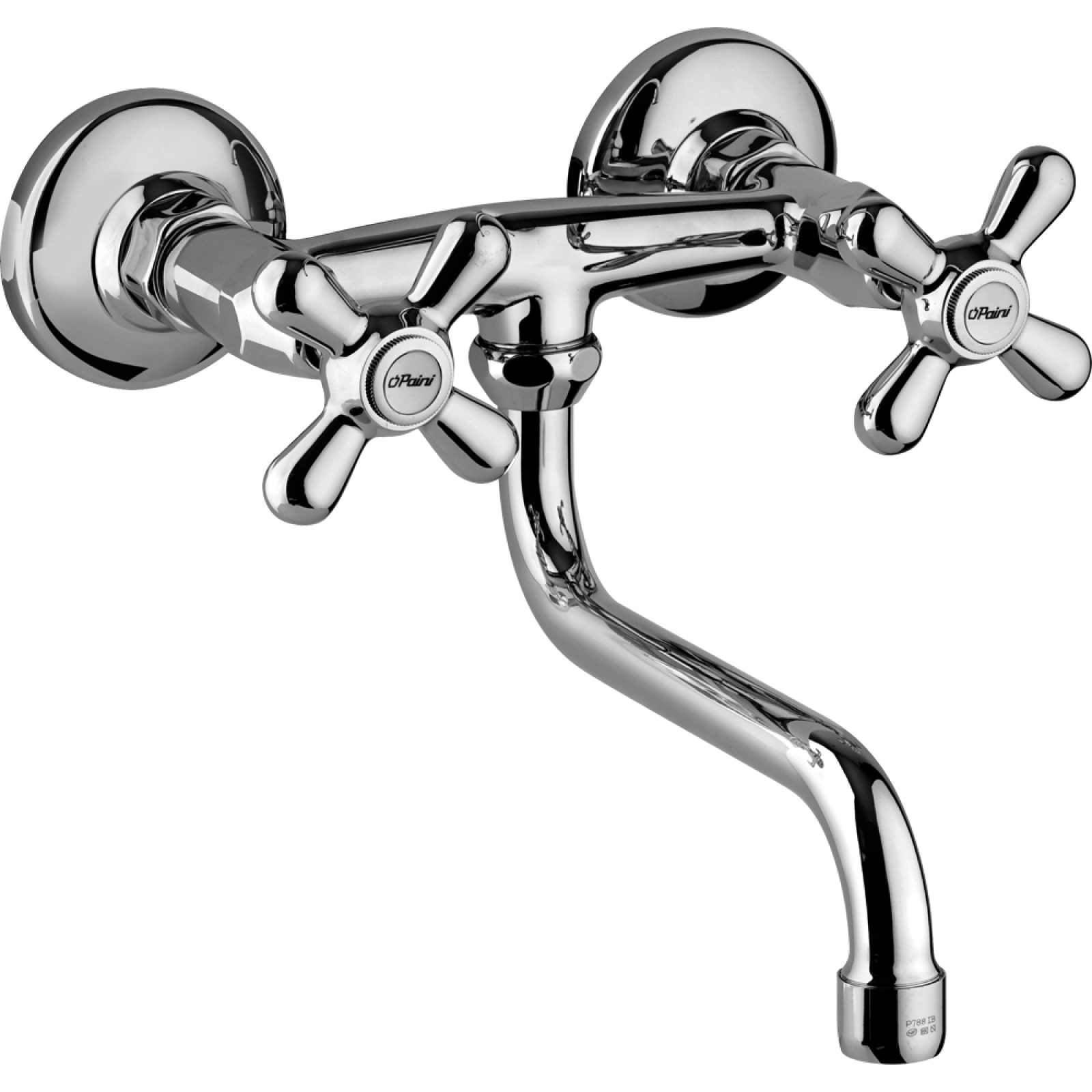 GRUPPO LAVELLO A PARETE "LIBERTY" CON CANNA SNODABILE Cromo