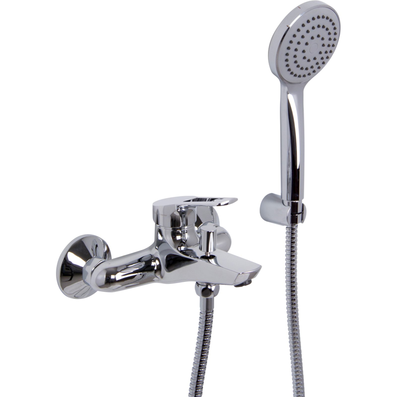 MISCELATORE VASCA ESTERNO "SERIE 4" CON LEVA APERTA Cromo + Set Doccia