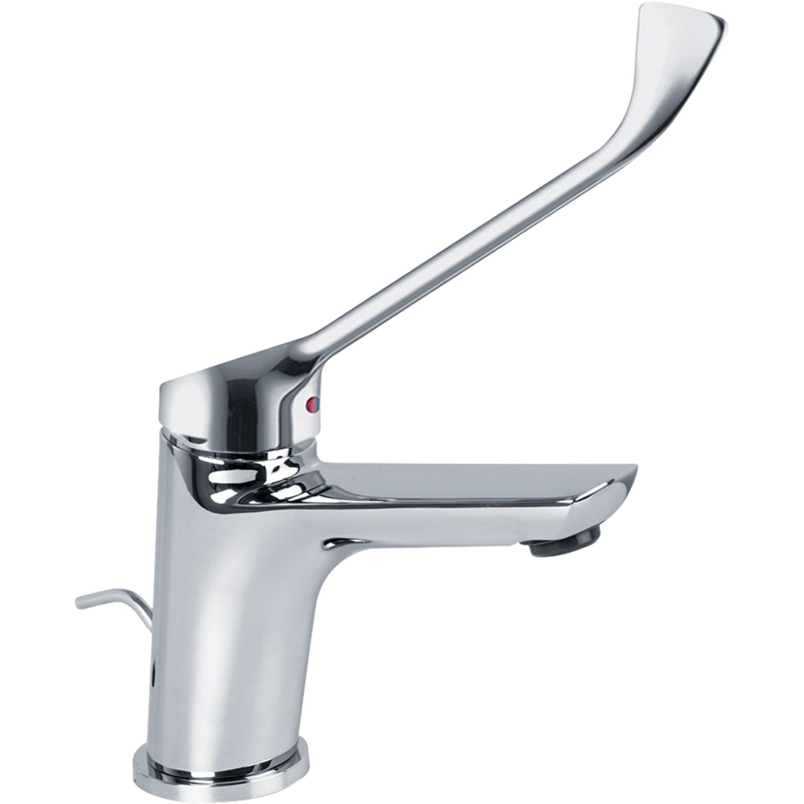 MISCELATORE LAVABO "SERIE 4" CON LEVA CLINICA Cromo + Piletta 1"1/4