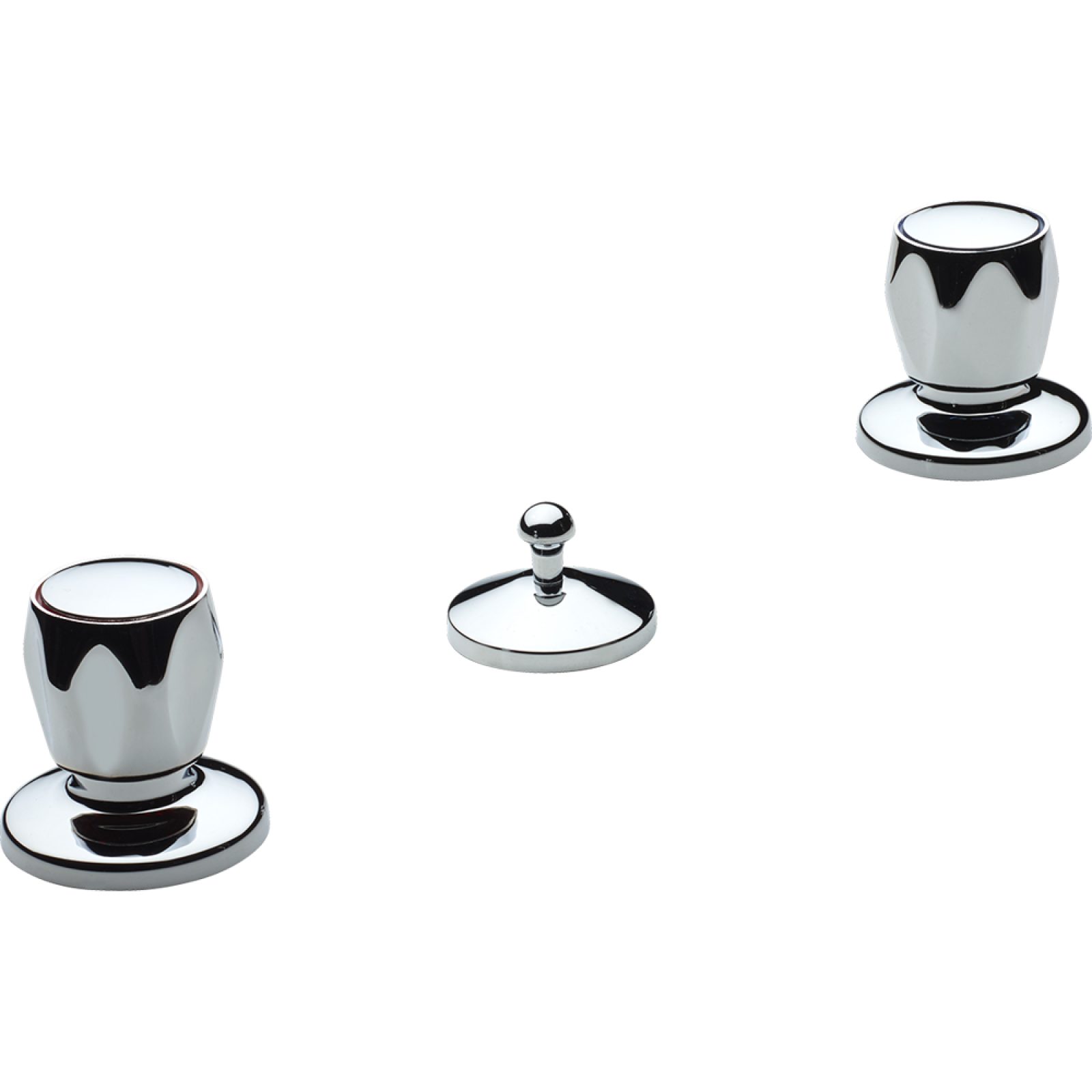 BATTERIA BIDET TRADIZIONALE A TRE FORI Cromo + Piletta 1"1/4