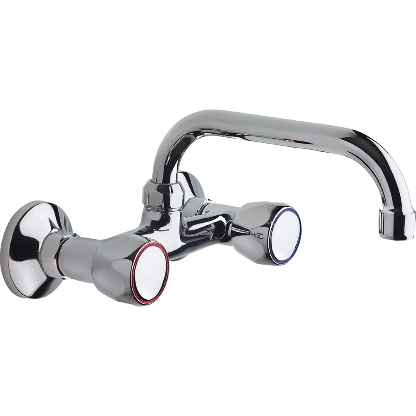 GRUPPO LAVELLO A PARETE CON CANNA "U" SUPERIORE Cromo