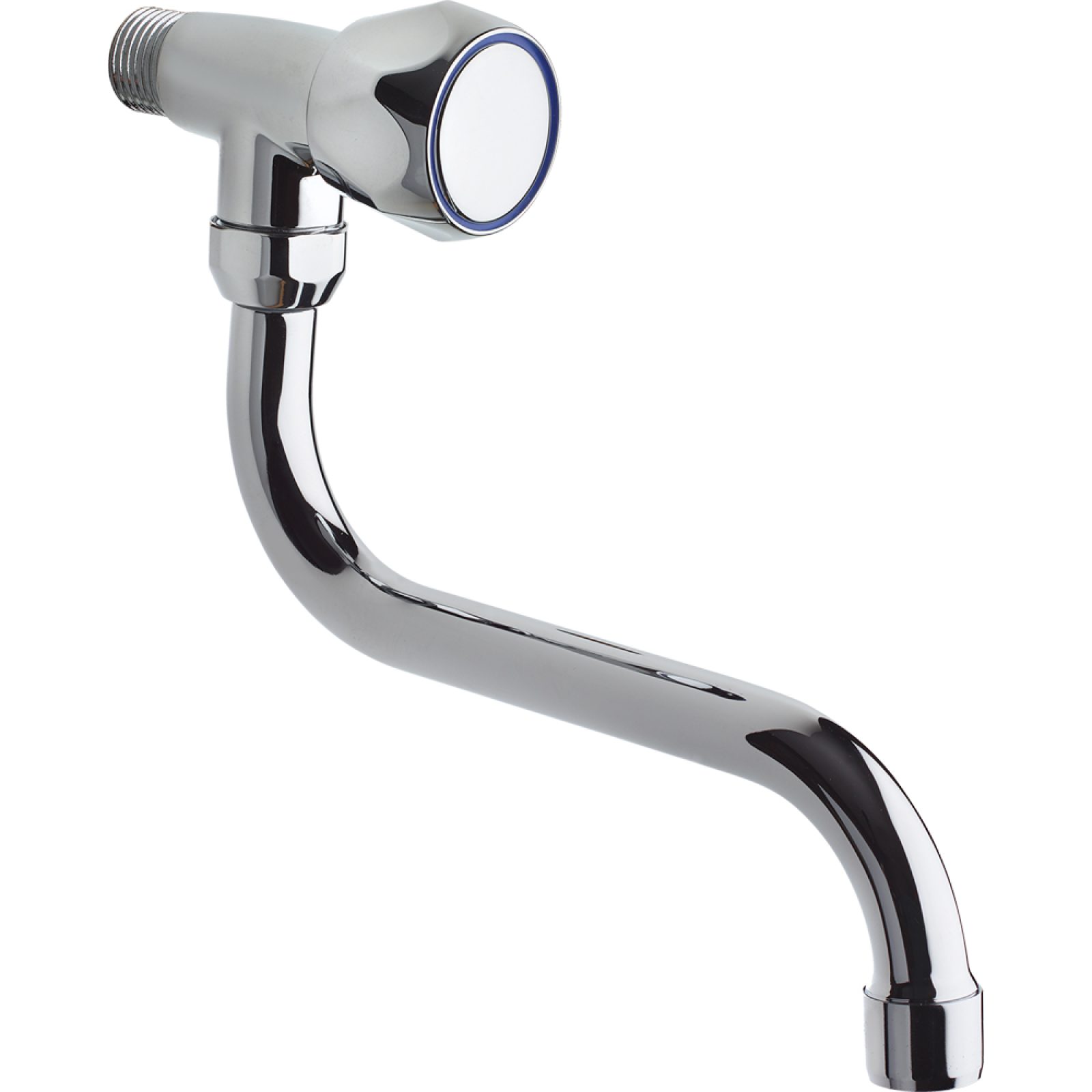 RUBINETTO LAVELLO A PARETE CON CANNA A "S" Cromo